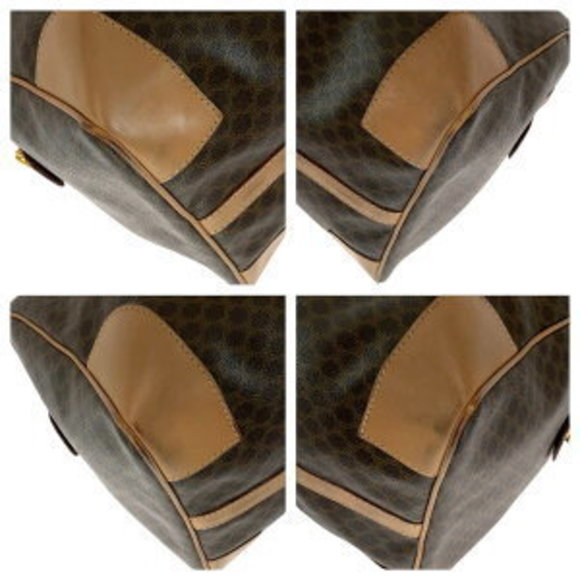 CELINE macadam pattern brown bag handbag - Picture 3 of 9